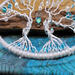 twin tree roots wrapped in aluminum wire 